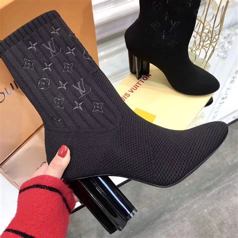 louis vuitton sock booties|Louis Vuitton sock boots heels.